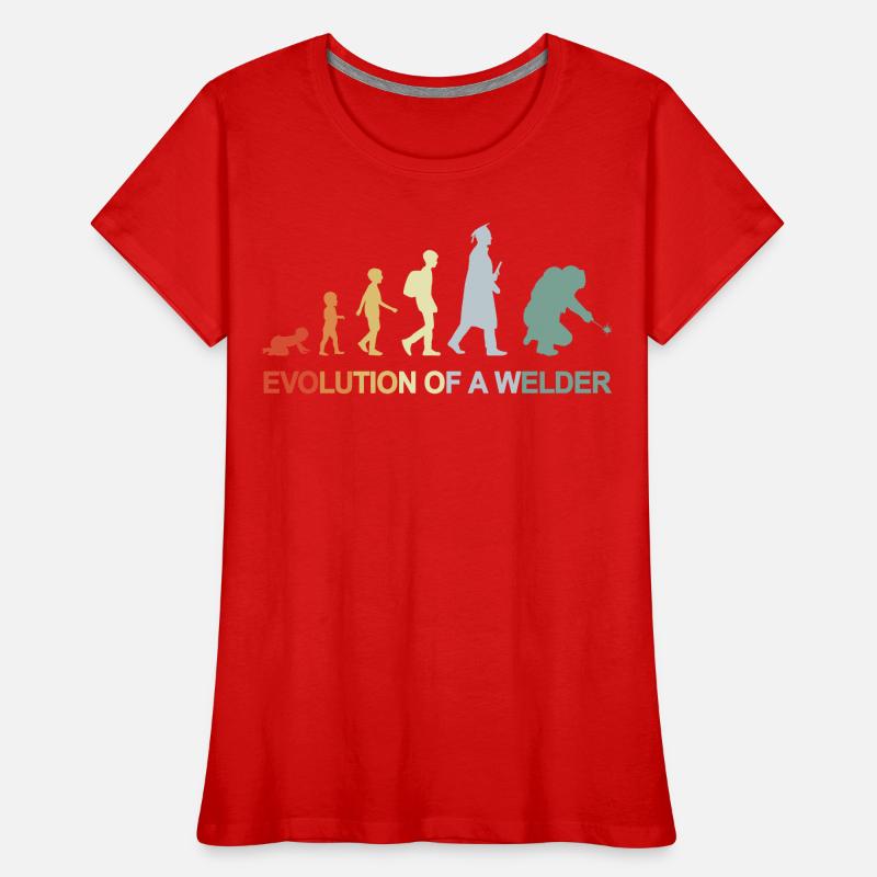 Vintage Schweißen Evolution Frauen Premium Bio T-Shirt