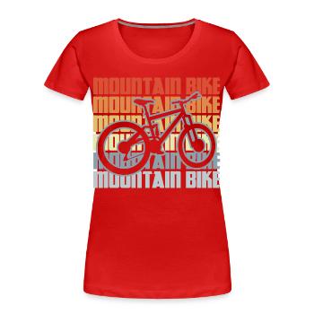 VTT vintage - T-shirt bio Premium Femme - rouge - Devant - Mia (176cm)