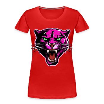Panther Head Pink - Women's Premium Organic T-Shirt - red - Front - Mia (176cm)
