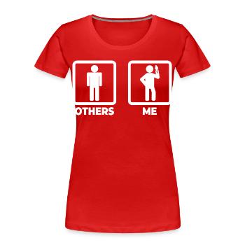 Figurine en bâton d’amateur de crème glacée - T-shirt bio Premium Femme - rouge - Devant - Mia (176cm)