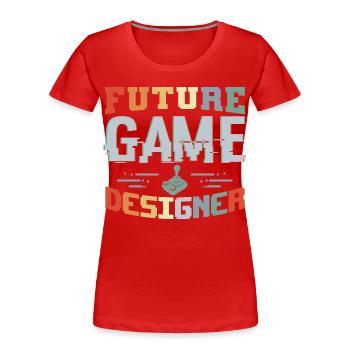 Zukünftiger Spielentwickler - Frauen Premium Bio T-Shirt - Rot - Vorne - Mia (176cm)