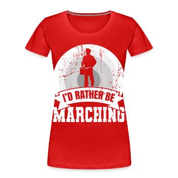 Lustiger Trommler Spruch - Frauen Premium Bio T-Shirt - Rot - Vorne - Mia (176cm)