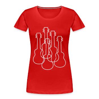 Dessin au ukulélé - T-shirt bio Premium Femme - rouge - Devant - Mia (176cm)