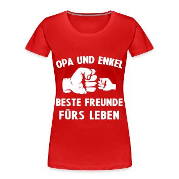 Opa und enkel beste freunde fürs leben comic baby - Frauen Premium Bio T-Shirt - Rot - Vorne - Mia (176cm)