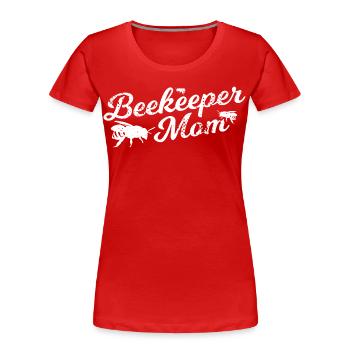 Maman apicultrice - T-shirt bio Premium Femme - rouge - Devant - Mia (176cm)