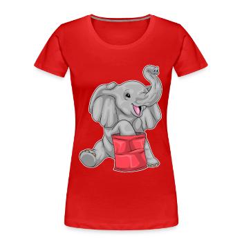 Chips d’éléphant - T-shirt bio Premium Femme - rouge - Devant - Mia (176cm)