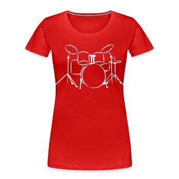 Schlagzeug - Frauen Premium Bio T-Shirt - Rot - Vorne - Mia (176cm)