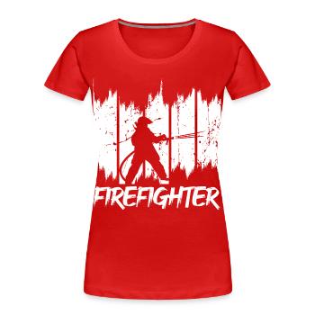 Pompiers - T-shirt bio Premium Femme - rouge - Devant - Mia (176cm)