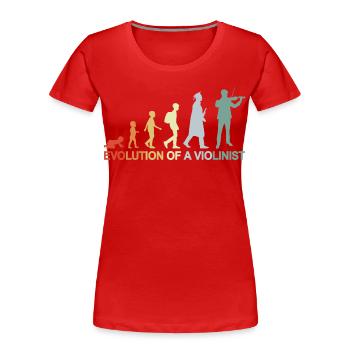 Evolution of A Violinist - Women's Premium Organic T-Shirt - red - Front - Mia (176cm)