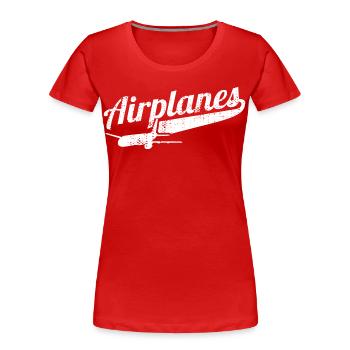 Flugzeuge - Frauen Premium Bio T-Shirt - Rot - Vorne - Mia (176cm)
