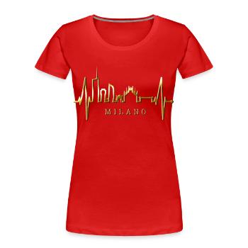 Mailand Skyline Italien Herzschlag Fan Love Milano - Frauen Premium Bio T-Shirt - Rot - Vorne - Mia (176cm)