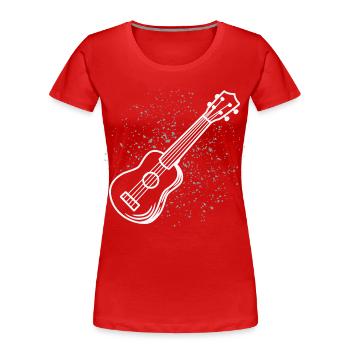 Croquis de ukulélé - T-shirt bio Premium Femme - rouge - Devant - Mia (176cm)