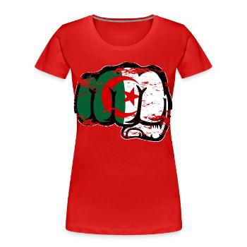 Algerien Flagge Hand Faust used - Frauen Premium Bio T-Shirt - Rot - Vorne - Mia (176cm)