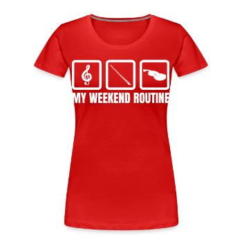 Violinisten Wochenende - Frauen Premium Bio T-Shirt - Rot - Vorne - Mia (176cm)