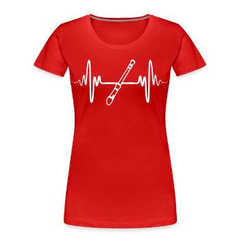 Flute Sketch - Women's Premium Organic T-Shirt - red - Front - Mia (176cm)