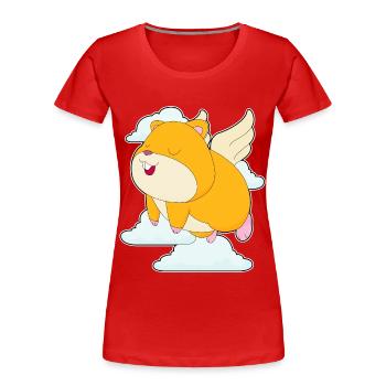Nuages de hamster - T-shirt bio Premium Femme - rouge - Devant - Mia (176cm)