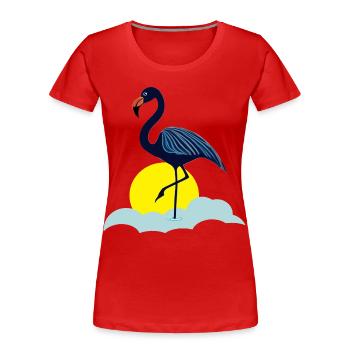 Blauer Flamingo - Frauen Premium Bio T-Shirt - Rot - Vorne - Mia (176cm)