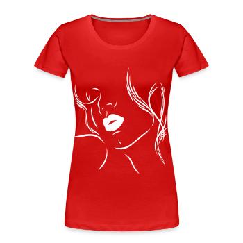 Feminine Silhouette mit sinnlichen Lippen - Frauen Premium Bio T-Shirt - Rot - Vorne - Mia (176cm)