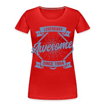 Birthday Vintage 1994 Legendary & Awesome - Women's Premium Organic T-Shirt - red - Front - Mia (176cm)