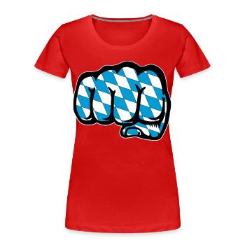 Bayern Flagge Faust Symbol - Frauen Premium Bio T-Shirt - Rot - Vorne - Mia (176cm)