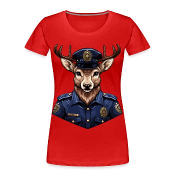 Deer Police - Women's Premium Organic T-Shirt - red - Front - Mia (176cm)