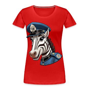 Polizei Zebra - Frauen Premium Bio T-Shirt - Rot - Vorne - Mia (176cm)