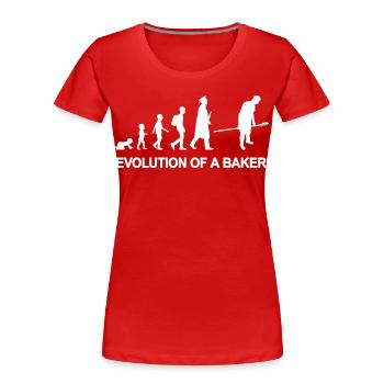 Développement d’un boulanger - T-shirt bio Premium Femme - rouge - Devant - Mia (176cm)