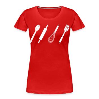 Backutensilien - Frauen Premium Bio T-Shirt - Rot - Vorne - Mia (176cm)