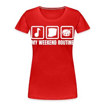 Trommler Wochenende - Frauen Premium Bio T-Shirt - Rot - Vorne - Mia (176cm)