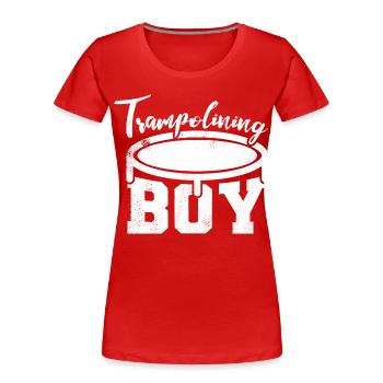 Trampoline Jumper Garçon - T-shirt bio Premium Femme - rouge - Devant - Mia (176cm)