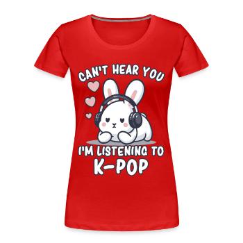 K-Pop KPop Lapin de musique coréenne - T-shirt bio Premium Femme - rouge - Devant - Mia (176cm)