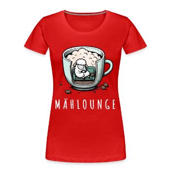 mählounge melange schaf lounge wortspiel kaffee - Frauen Premium Bio T-Shirt - Rot - Vorne - Mia (176cm)