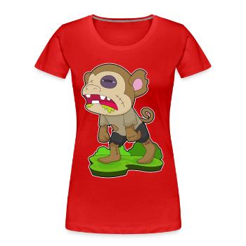 Singe Halloween Zombie - T-shirt bio Premium Femme - rouge - Devant - Mia (176cm)