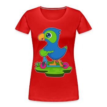 Trottinette Perroquet - T-shirt bio Premium Femme - rouge - Devant - Mia (176cm)