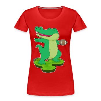 Crocodile Football Américain Sports - T-shirt bio Premium Femme - rouge - Devant - Mia (176cm)