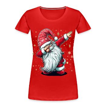 Dabbing Père Noël Dab Père Noël - T-shirt bio Premium Femme - rouge - Devant - Mia (176cm)