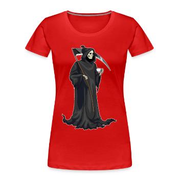 Grim Reaper Halloween Coffee - Women's Premium Organic T-Shirt - red - Front - Mia (176cm)