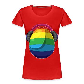 Osterei Ostern Regenbogen Musik - Frauen Premium Bio T-Shirt - Rot - Vorne - Mia (176cm)