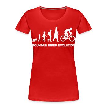 Vom Kind zum Mountainbiker - Frauen Premium Bio T-Shirt - Rot - Vorne - Mia (176cm)