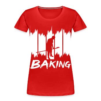 Pâtisserie amusante - T-shirt bio Premium Femme - rouge - Devant - Mia (176cm)