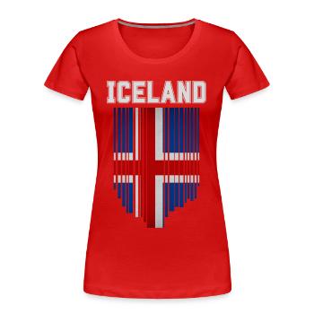 Drapeau de l’Islande, fierté islandaise - T-shirt bio Premium Femme - rouge - Devant - Mia (176cm)