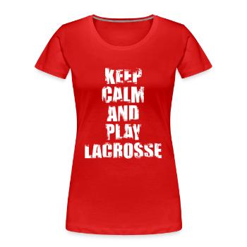 Motivierender Lacrosse Spruch - Frauen Premium Bio T-Shirt - Rot - Vorne - Mia (176cm)