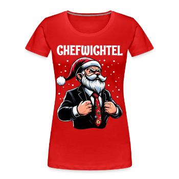 Gnome de Noël en chef - T-shirt bio Premium Femme - rouge - Devant - Mia (176cm)