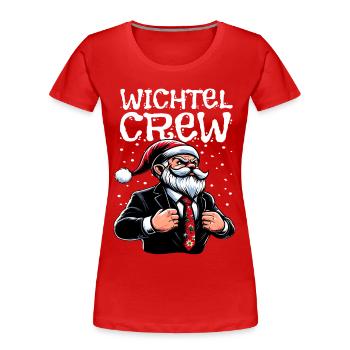 Wichtel Crew Weihnachts Gnome - Frauen Premium Bio T-Shirt - Rot - Vorne - Mia (176cm)