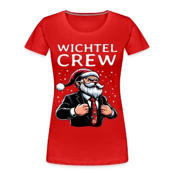 Anzug Wichtel Crew Weihnachts Gnome - Frauen Premium Bio T-Shirt - Rot - Vorne - Mia (176cm)