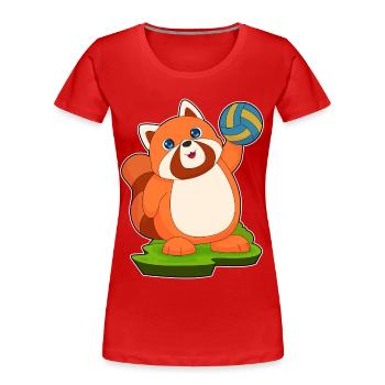 Panda roux Joueur de volley-ball Volley-ball - T-shirt bio Premium Femme - rouge - Devant - Mia (176cm)