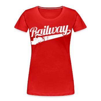 Love of railways - Women's Premium Organic T-Shirt - red - Front - Mia (176cm)