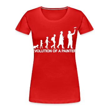 Développement de l’enfant au peintre - T-shirt bio Premium Femme - rouge - Devant - Mia (176cm)