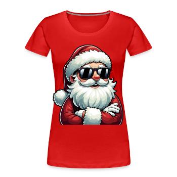 Santa Chill with sunglasses - Women's Premium Organic T-Shirt - red - Front - Mia (176cm)