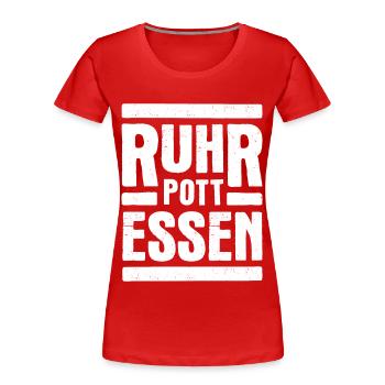 Ruhrpott Essen Motiv Weiß - Frauen Premium Bio T-Shirt - Rot - Vorne - Mia (176cm)